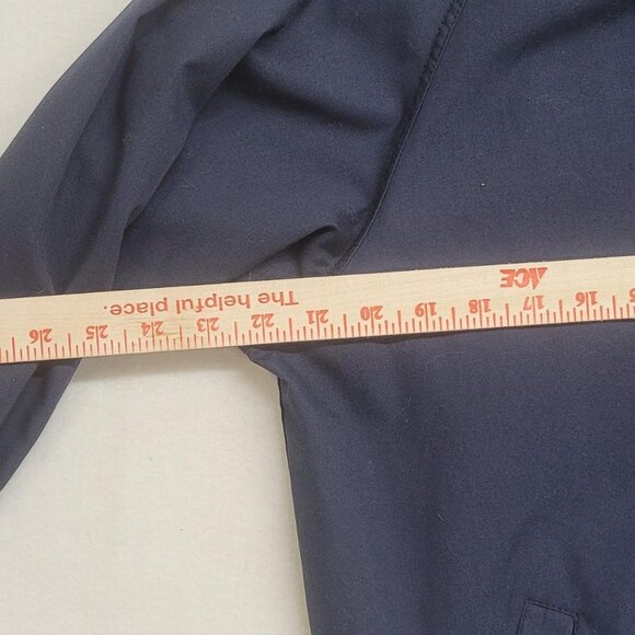 London Fog navy blue bomber-style jacket with both zipper and button closure 44L - Picture 6 of 7